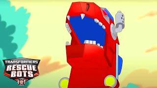 Optimus Prime's Dino Mode | Transformers: Rescue Bots | Kids Cartoon | Transformers Junior