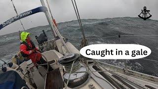 Caught in a gale 8 | Heaving to in rough seas | Saga47swan Sailing