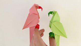 Origami paper parrot / how to make paper bird