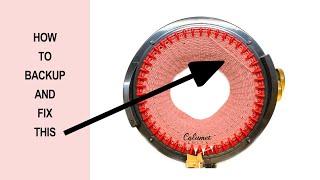 How to Back Up (go in reverse) and Fix Missed Stitches with your circular knitting machines.