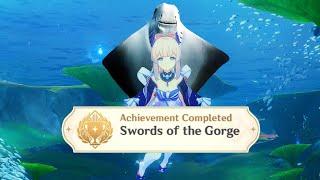 GENSHIN IMPACT LOCAL LEGENDS FONTAINE HIDDEN ACHIEVEMENT SWORDS OF THE GORGE