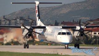 Beautiful Morning Croatia Airlines Bombardier DHC-8-402 Q400 Takeoff from Split Airport LDSP/SPU