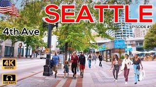  Seattle Downtown Walking Tour (4th Ave) with Immersive City Sound  [4K/60fps/HDR/320kbps]