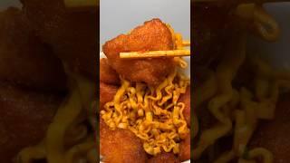 carbo buldak ramen with seasoned fried chicken #asmr #koreanfood