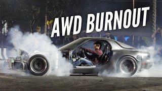 AWD BURNOUT IN MY 1000HP 4 ROTOR RX-7!