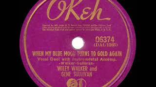 1st RECORDING OF: When My Blue Moon Turns To Gold Again - Wiley Walker & Gene Sullivan (1941)