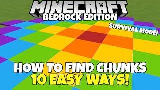 How To FIND CHUNK BORDERS Tutorial! 10 Simple & Easy Ways! Minecraft Bedrock Edition