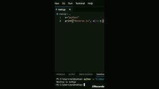 Reverse the string in just 2 lines of code in python |Python programming #python #programming