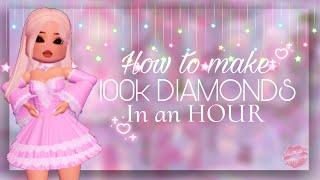 How to get 100K DIAMONDS in one HOUR || Royale High Farming Routine || RoyaleAurora