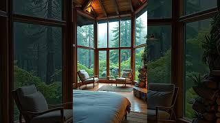 Relaxing in a Luxury Wooden Cabin ️ | Forest Rain Sounds & Cozy Lesnoy Vibes #cabininthewoods