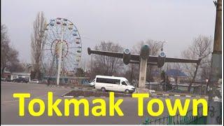 Walking and by car around the city and the main street of Tokmak (Tokmok) - Kyrgyzstan