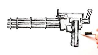 How to draw a Minigun easy