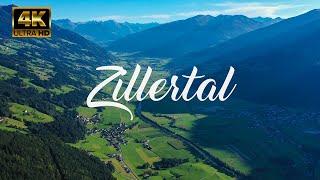 Zillertal Valley - tourist region. Tyrol, Austria. Relaxing video in 4K.