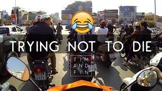 AMERICAN RIDING A MOTORBIKE IN HANOI VIETNAM - CRAZY TRAFFIC