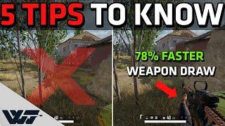 5 TIPS TO KNOW - Insane weapon draw speed (no animation) + more - PUBG