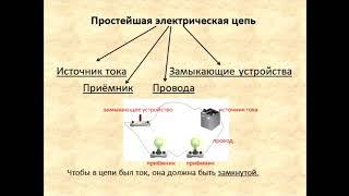 Физика 8 класс Электрическая цепь и её составные части