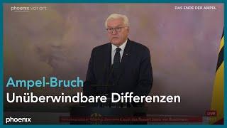 Nach Rückzug aus Ampel: Entlassung der FDP-Minister durch Bundespräsident Steinmeier | 07.11.24