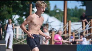 U17 Markus Abilon (EST) vs Otto Nugis (EST) 70kg. Boys beach wrestling.