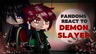 fandoms react to demon slayer • fandoms react to tanjiro  • bsd • MHA • wind breaker • part 2/4 • 