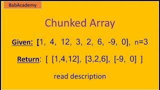 Classical Chunked Array problem