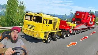 ЭТО ВАМ НЕ КАМАЗ - СУПЕР ТЯГАЧ ТАЩИТ 400 ТОНН ГРУЗ - ПОЛУЧИТСЯ? - EURO TRUCK SIMULATOR 2 моды + РУЛЬ