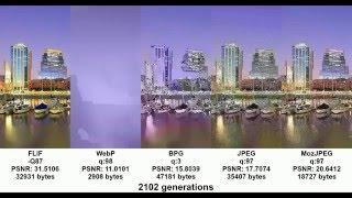 Generation loss: FLIF vs WebP vs BPG vs JPEG vs MozJPEG