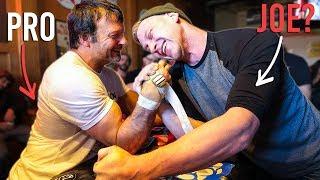 Random Guy BEATS Devon Larratt? BAR ARM WRESTLING *INSTENSE*