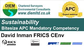 Sustainability Bitesize APC Mandatory Competency APC Expert Webinar