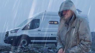 HEAVY RAINSTORM Camping in my VAN! | Alaska Van Living