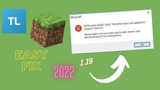 HOW TO FIX OPENGL ERROR 1.19 MINECRAFT TLAUNCHER OPTIFINE 2022!