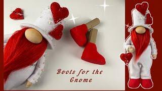 Scandinavian gnome  Valentine. Boots for the Gnome Valentine.