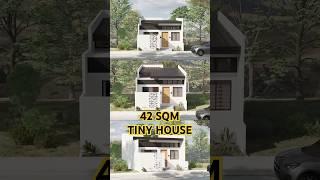Small House Design - 42 Sqm Tiny House with 2 Bedrooms and Bath.  #housedesign #tinyhouseconcepts