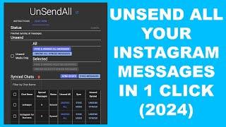 How To Unsend All Your Instagram Messages At Once (2024 UPDATE)