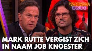 Mark Rutte vergist zich in naam Job Knoester: 'Rob...' | VANDAAG INSIDE