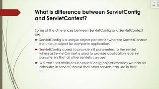 Differnce Between Servlet Config & Servlet Context