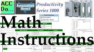 Productivity 1000 Series PLC Math Instructions