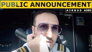 English/Arabic Passenger Announcement - Pilot Alexander ️