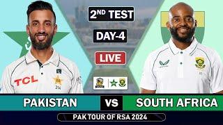 PAKISTAN vs SOUTH AFRICA 2nd TEST MATCH DAY 4 LIVE SCORES | PAK vs SA LIVE MATCH COMMENTARY