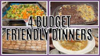 4 budget friendly dinner ideas | dinner on a budget | easy chicken, ground beef, and potato recipes