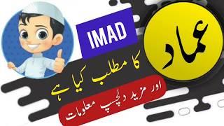 Imad name meaning in urdu and lucky number | Islamic Boy Name | Ali Bhai