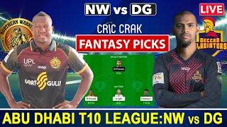 Live Abu Dhabi T10 League: NW vs DG Dream11 Team | Northern Warriors vs Deccan Gladiators Dream11