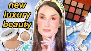 TRYING NEW MAKEUP: Makeup by Mario Skin Enhancer, Kjaer Weis Skin Tint, Sillage Matte Lips & MORE!