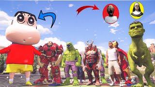 GTA V: Hulk Becomes Godzilla Because of Granny & Nun In GTA 5 I In Telugu || T Rex Hulk Part 1 to 6