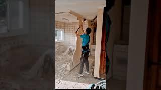 falling so easy with the big hammer great and easy job #crushing #breaking #demolition #funnymoments