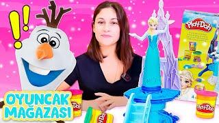 Hamur oyunları! Oyuncak mağazası - Frozen Olaf ile yeni Playdoh seti açalım!