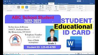 how to make student id card in ms word
