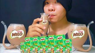 ASMR SOUNDS ︎ DRINK MILK (MILO) WITH ICE .NO TALKING