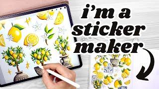 How I Design My STICKERS! || Lemon-Themed Procreate Tutorial and Walkthrough