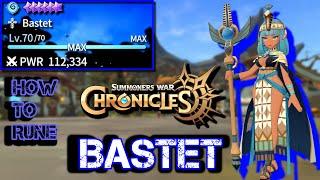 Summoners War: Chronicles - How To Rune The Water Desert Queen Bastet!