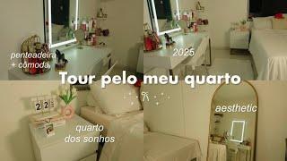 tour pelo meu quarto dos sonhos - pinterest aesthetic 2025, quarto + penteadeira + cômoda